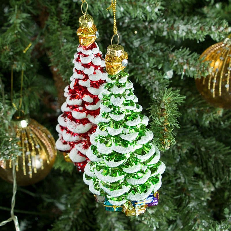 image-Nocinda Glass Christmas Tree Ornaments 2 Pack