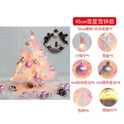 image-Pink Feather Mini Christmas Tree 45cm Desktop Ornament