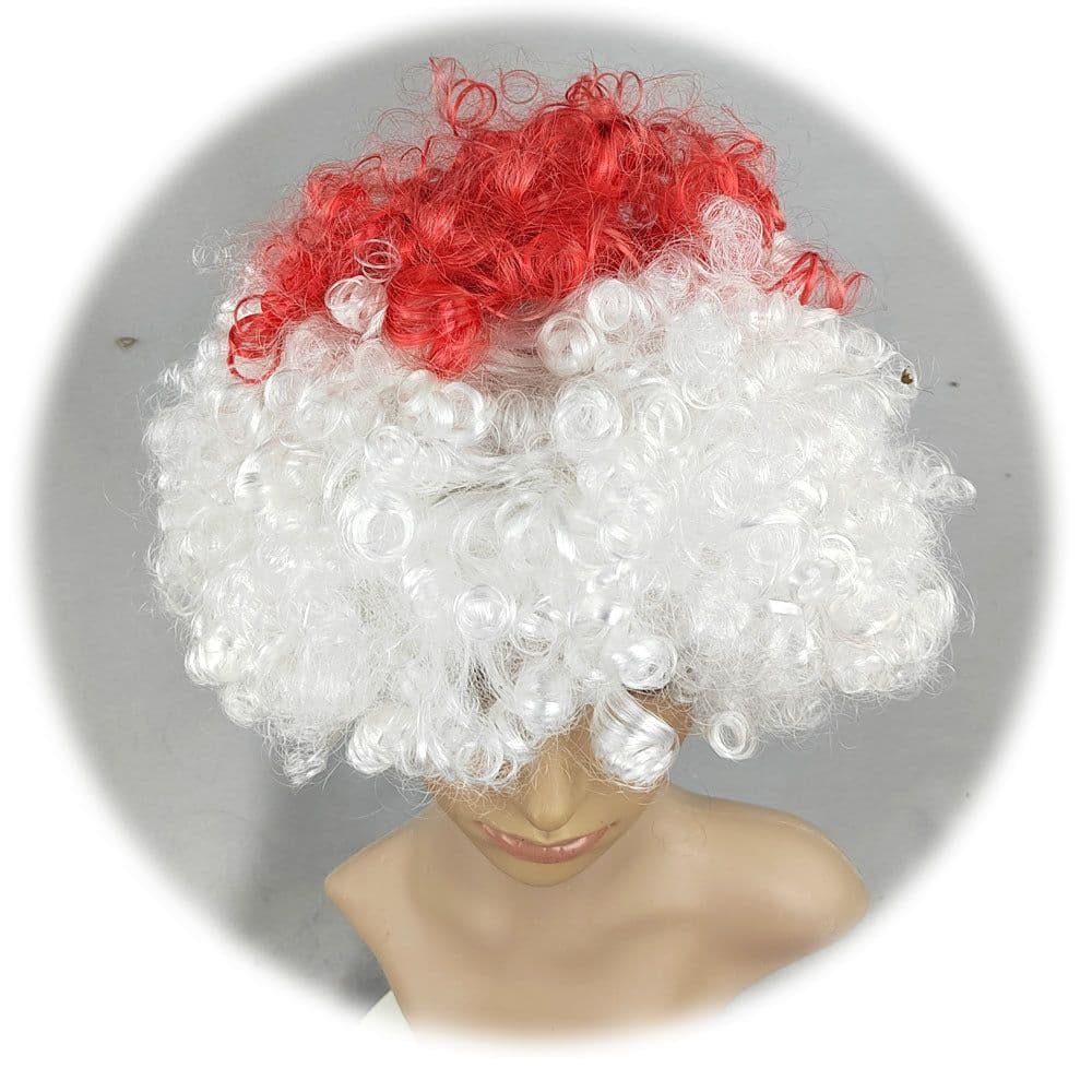 image-World Cup Flag Color Wig Rainbow Fan Hair Costume Prop