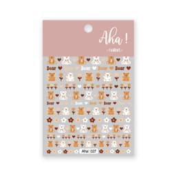 image-Nail Art Love Bear Stickers Cartoon Flower Bear Adhesive Decals