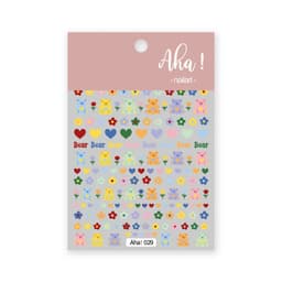 image-Nail Art Love Bear Stickers Cartoon Flower Bear Adhesive Decals