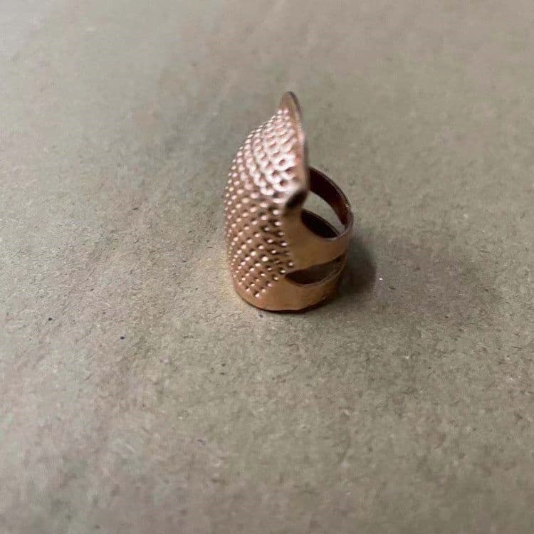 image-Adjustable Copper Thimble for Cross-Stitch Sewing - Red Bronze M