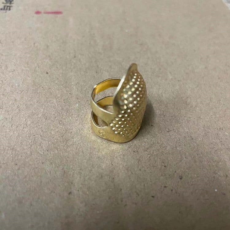 image-Adjustable Copper Thimble for Cross-Stitch Sewing - Red Bronze M