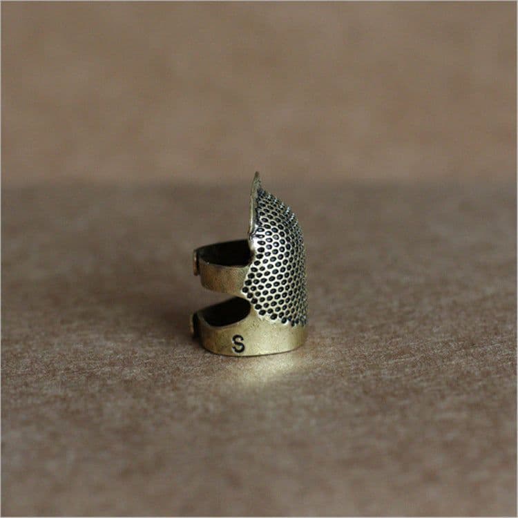image-Adjustable Copper Thimble for Cross-Stitch Sewing - Red Bronze M