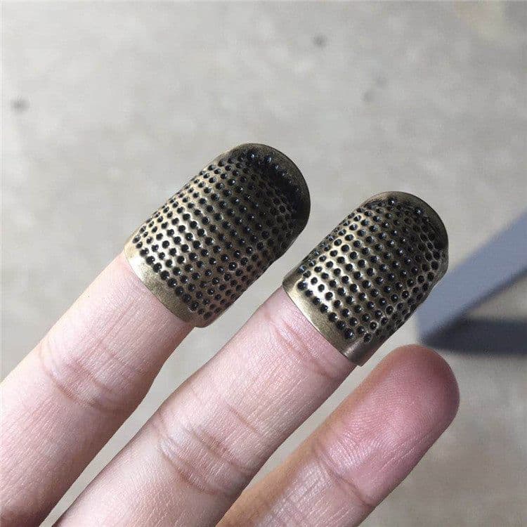 image-Adjustable Copper Thimble for Cross-Stitch Sewing - Red Bronze M