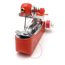 image-Handheld Mini Portable Sewing Machine Manual Household Double Needle