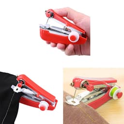 image-Handheld Mini Portable Sewing Machine Manual Household Double Needle