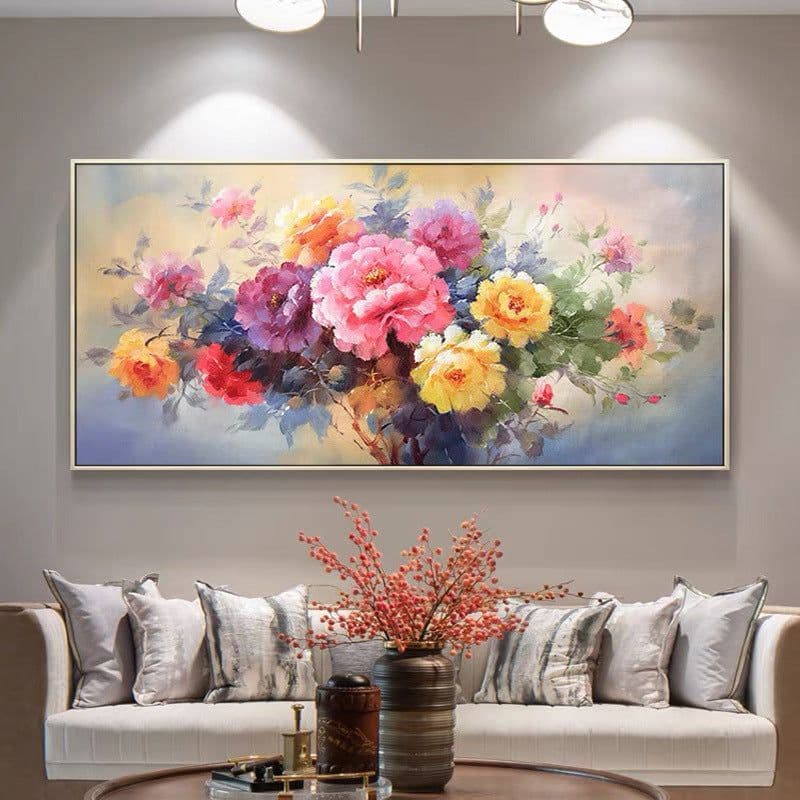 image-Mona Lisa Peony Cross Stitch Kit 180x80cm New Chinese Style