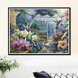 image-Mona Lisa Cross Stitch Kit Flowers 108x82cm 11CT