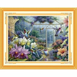 image-Mona Lisa Cross Stitch Kit Flowers 108x82cm 11CT