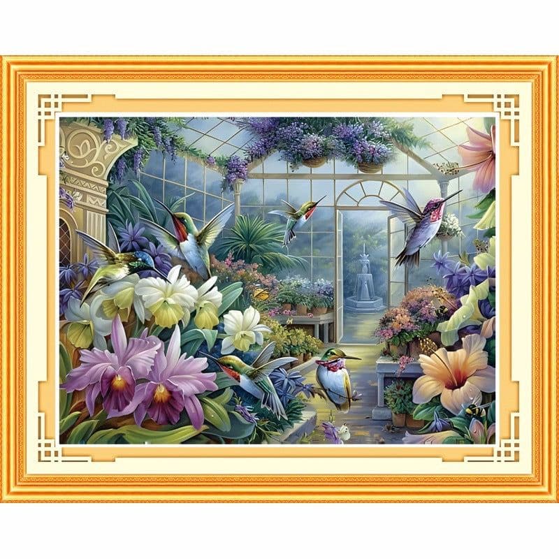 image-Mona Lisa Cross Stitch Kit Flowers 108x82cm 11CT