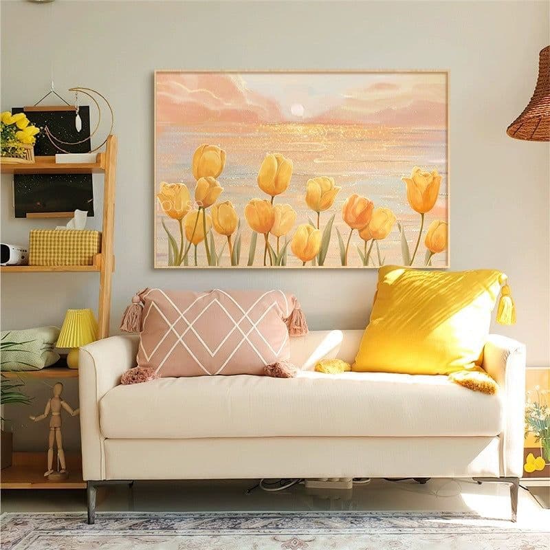 image-Tulip Cross Stitch Kit Flowers Embroidery 11CT Cotton Fabric