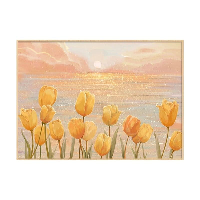 image-Tulip Cross Stitch Kit Flowers Embroidery 11CT Cotton Fabric