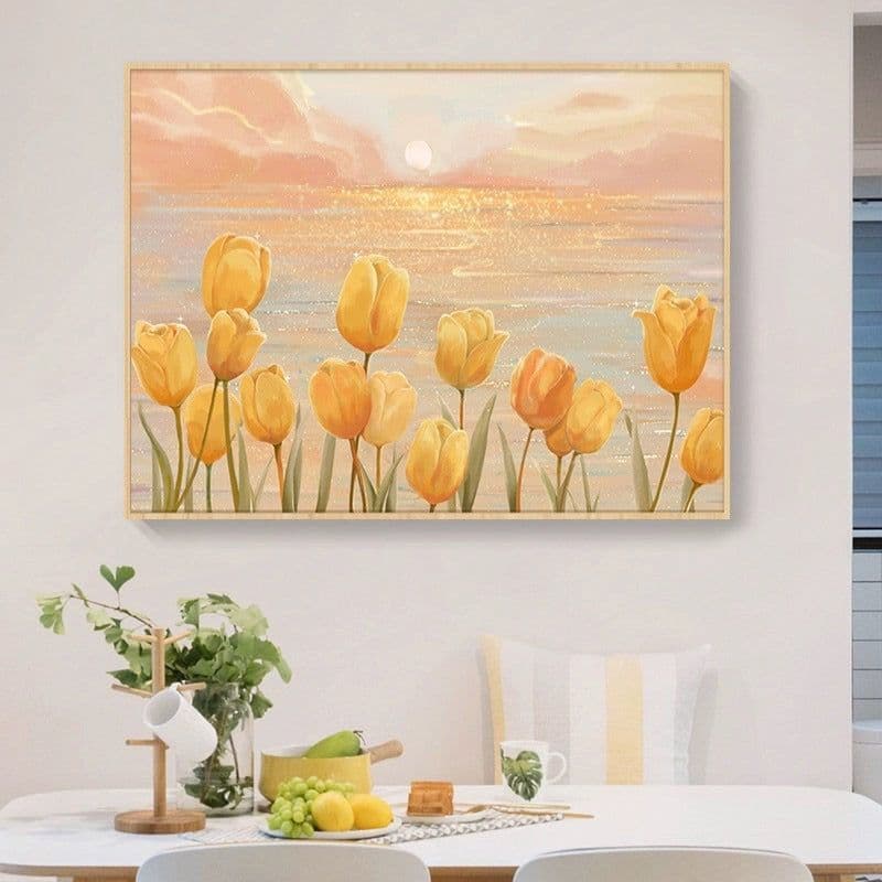 image-Tulip Cross Stitch Kit Flowers Embroidery 11CT Cotton Fabric