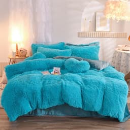 image-Mink Velvet 4-Piece Bedding Set Queen Matcha Green Quilt Cover