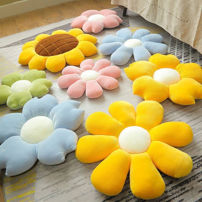 image-Long Pig Plush Daisy Flower Cushion Pillow 68cm Cartoon Kids Room