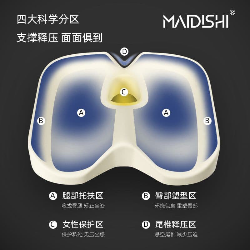 image-Memory Foam Seat Cushion - Breathable Car Chair Cushion