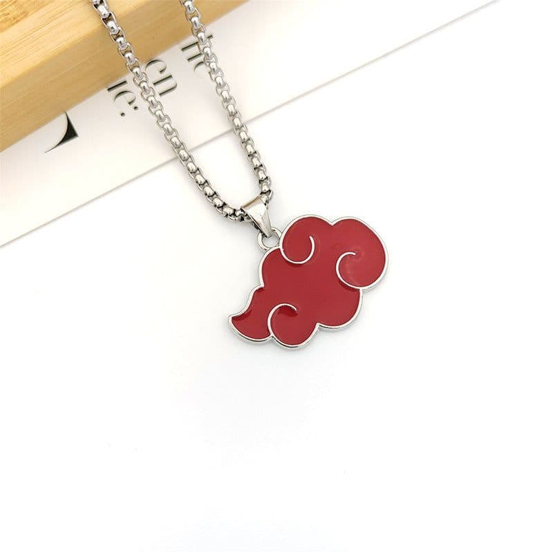 image-Naruto Akatsuki Red Cloud Alloy Pendant Necklace Keychain