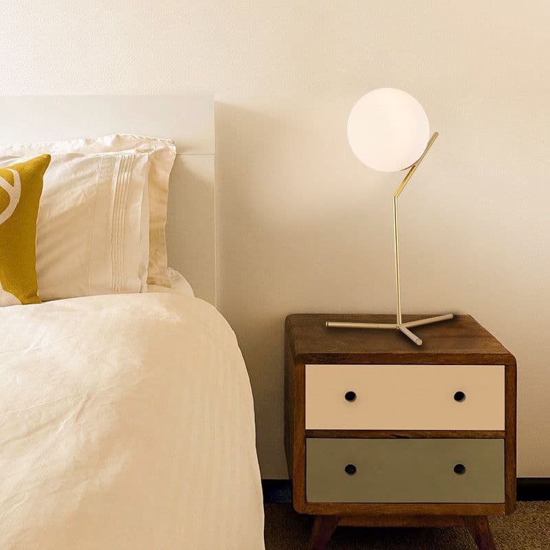 image-Nordic Modern Table Lamp E27 Black Glass Shade 12W
