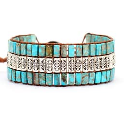 image-Koysko Emperor Stone Beaded Braided Bracelet Orange Heart Charm