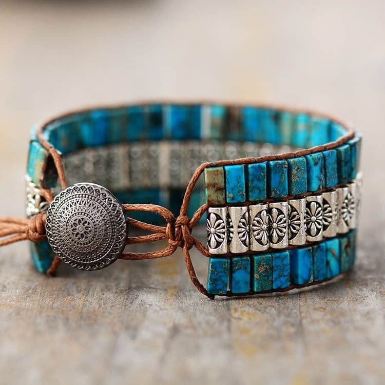 image-Koysko Emperor Stone Beaded Braided Bracelet Orange Heart Charm