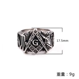 image-Haiteng Stainless Steel Masonic Templar Ring for Men