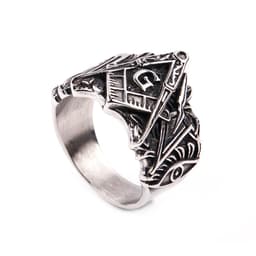 image-Haiteng Stainless Steel Masonic Templar Ring for Men