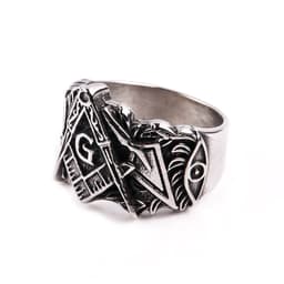 image-Haiteng Stainless Steel Masonic Templar Ring for Men