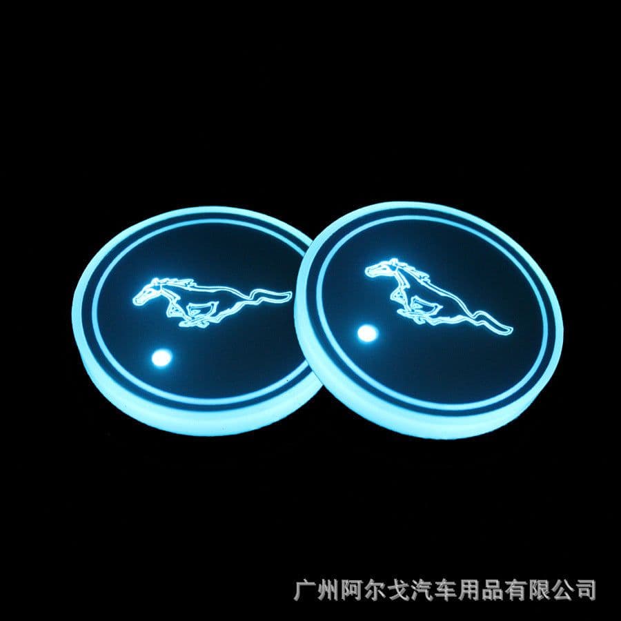 image-LED Car Cup Holder Coaster with Colorful Light Acrylic