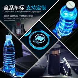 image-LED Car Cup Holder Coaster with Colorful Light Acrylic
