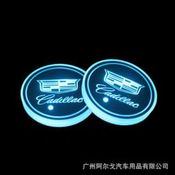 image-LED Car Cup Holder Coaster with Colorful Light Acrylic