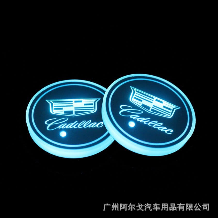 image-LED Car Cup Holder Coaster with Colorful Light Acrylic