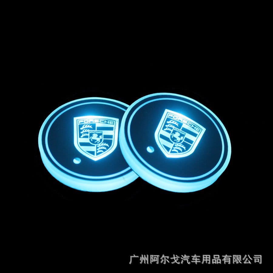 image-LED Car Cup Holder Coaster with Colorful Light Acrylic