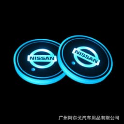 image-LED Car Cup Holder Coaster with Colorful Light Acrylic