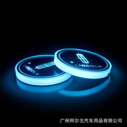 image-LED Car Cup Holder Coaster with Colorful Light Acrylic