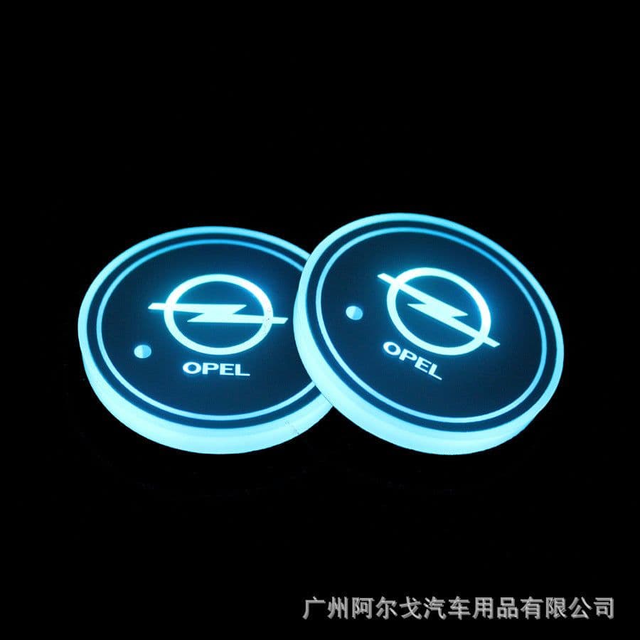 image-LED Car Cup Holder Coaster with Colorful Light Acrylic