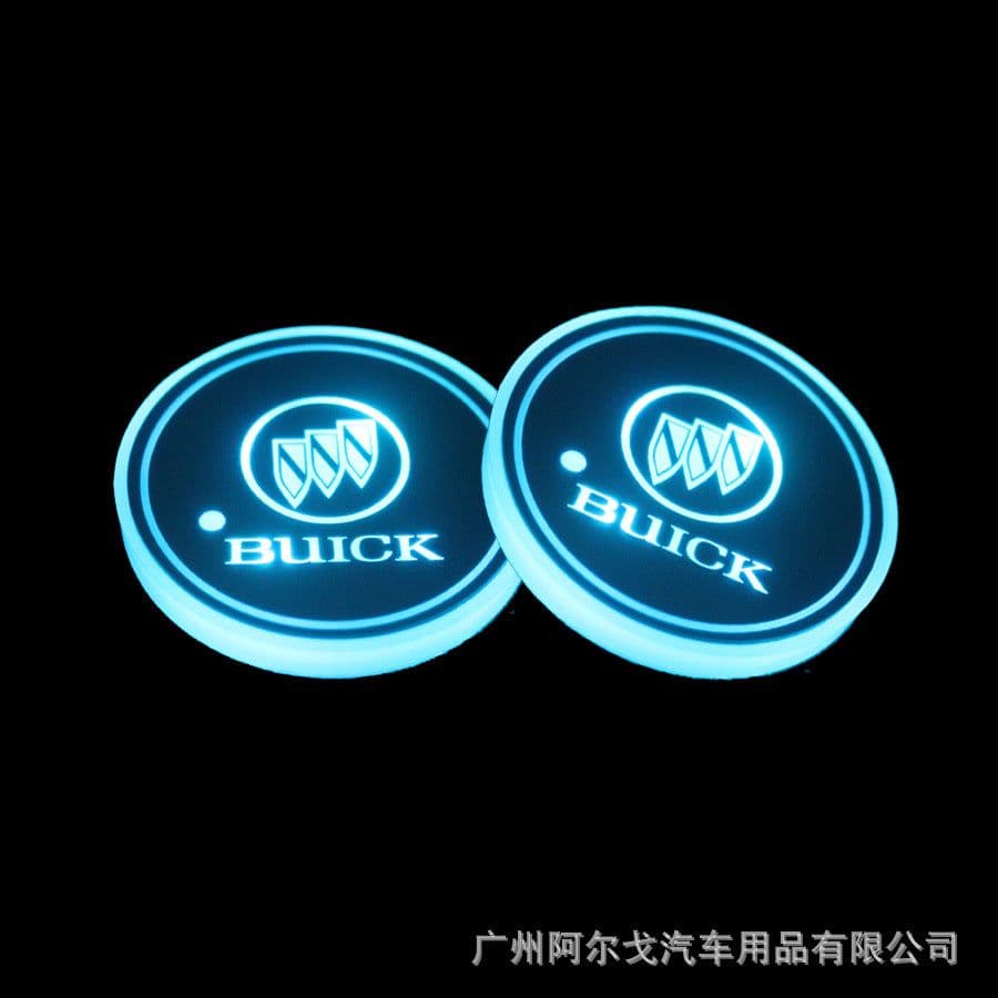 image-LED Car Cup Holder Coaster with Colorful Light Acrylic