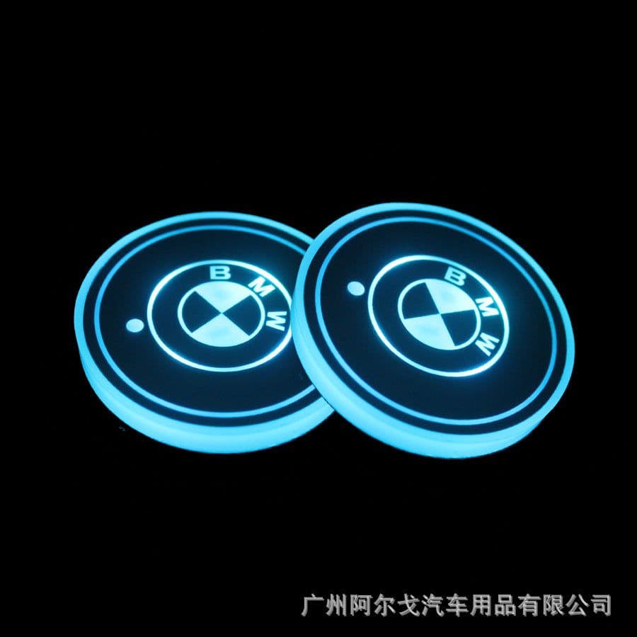 image-LED Car Cup Holder Coaster with Colorful Light Acrylic