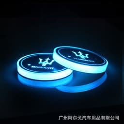 image-LED Car Cup Holder Coaster with Colorful Light Acrylic