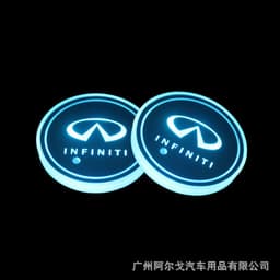 image-LED Car Cup Holder Coaster with Colorful Light Acrylic