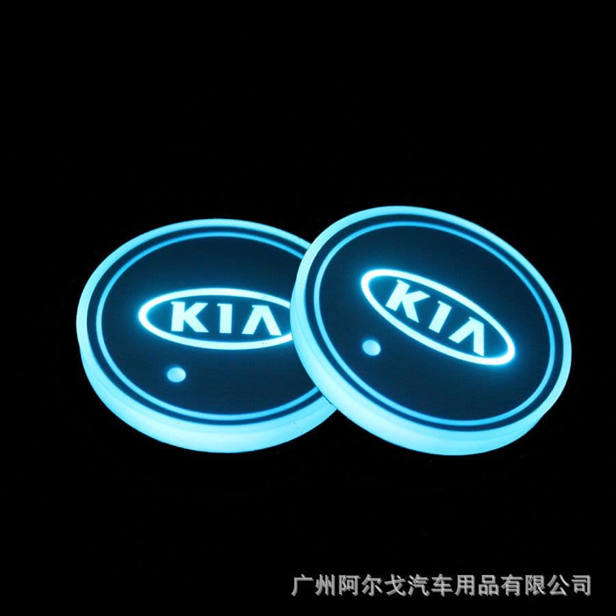 image-LED Car Cup Holder Coaster with Colorful Light Acrylic