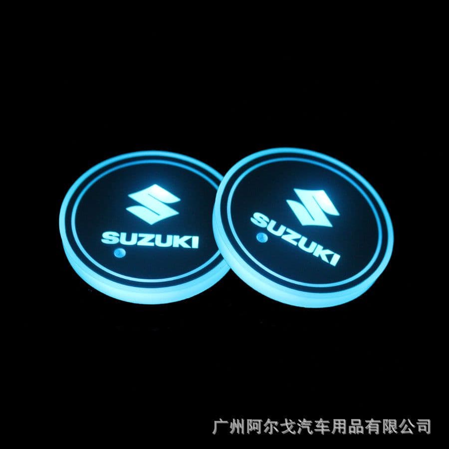 image-LED Car Cup Holder Coaster with Colorful Light Acrylic