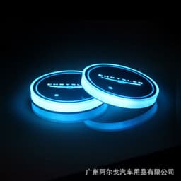 image-LED Car Cup Holder Coaster with Colorful Light Acrylic