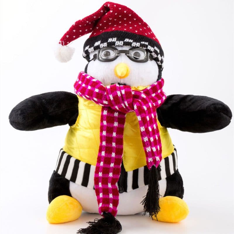 image-Friends Hugsy Penguin Plush Toy Doll 25cm Orange Vest