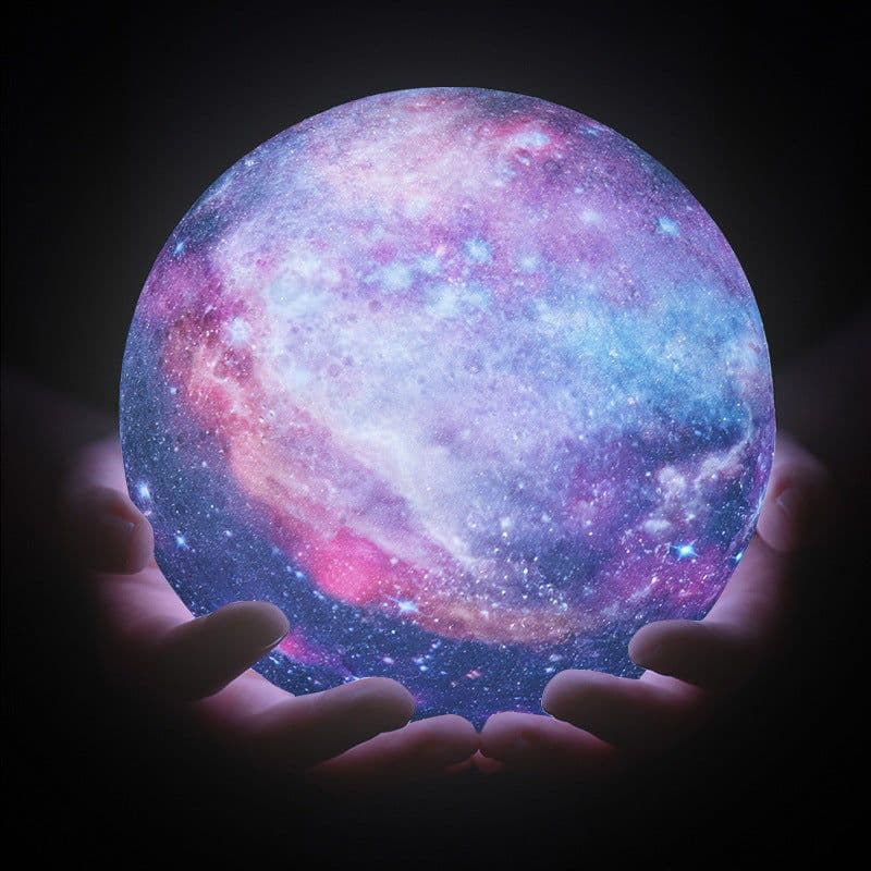 image-3D Moon Lamp LED Night Light USB Rechargeable Remote Control