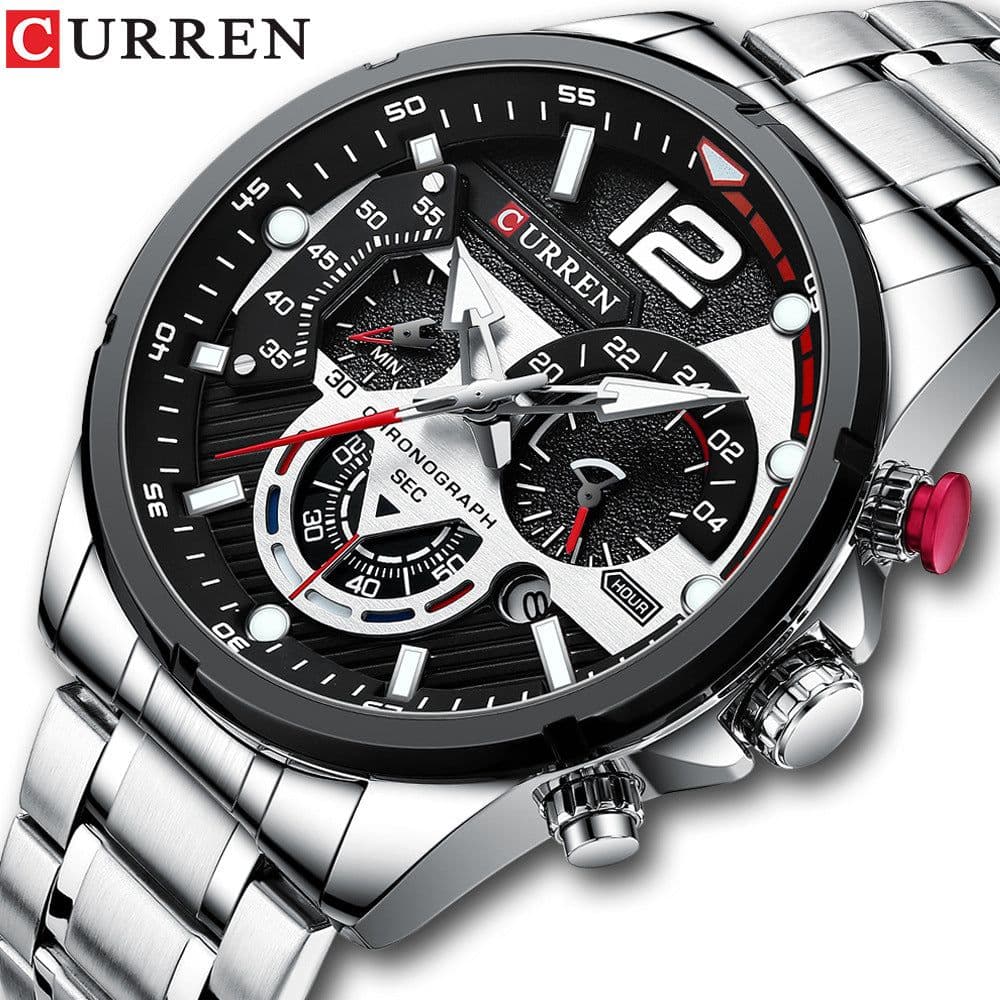 image-Curren 8395 Men's Quartz Watch Stainless Steel Sports Watch