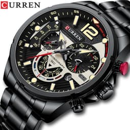image-Curren 8395 Men's Quartz Watch Stainless Steel Sports Watch