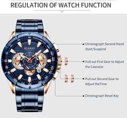 image-Curren 8363 Men's Quartz Watch Steel Band Business Calendar 48mm