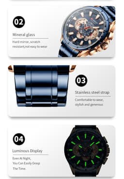 image-Curren 8363 Men's Quartz Watch Steel Band Business Calendar 48mm