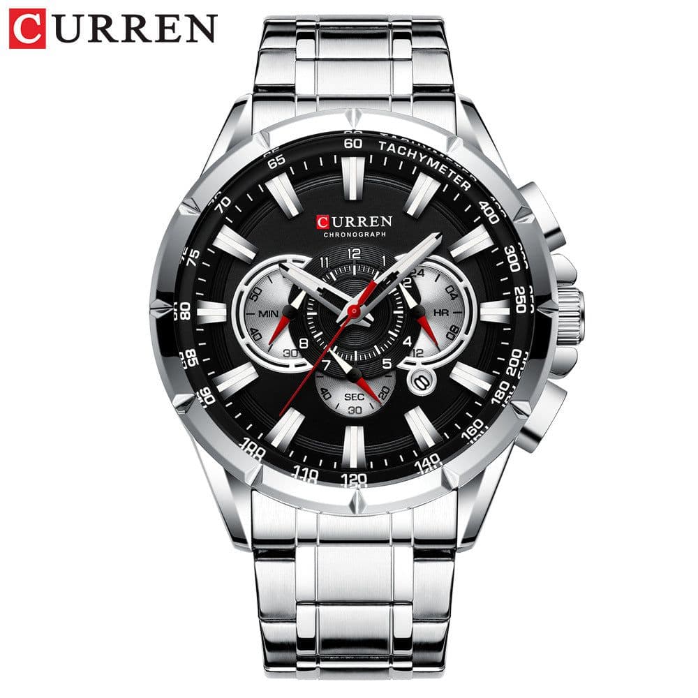 image-Curren 8363 Men's Quartz Watch Steel Band Business Calendar 48mm